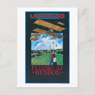 Postal Grahame-Blanco y Poster del avión sobre el aeródro