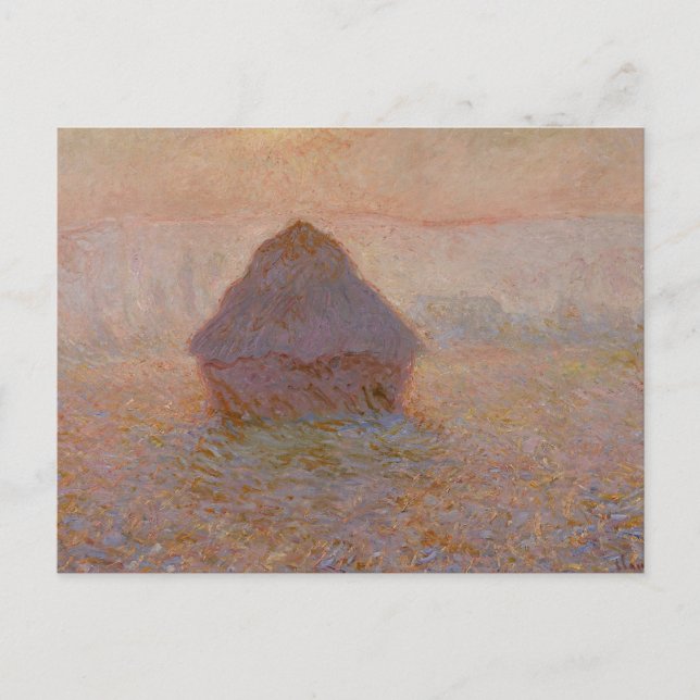 Postal Grainstack de Claude Monet, Sun in the Mist (1891) (Anverso)