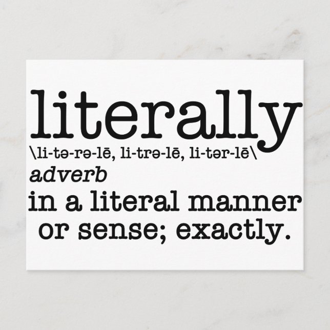 Postal Gramática en inglés de definición literal (Anverso)