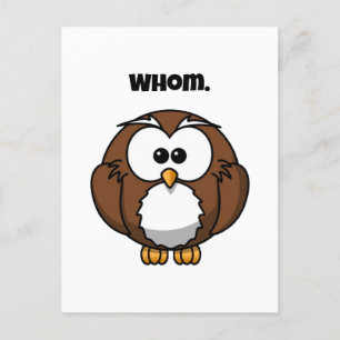Postal Grammar Owl Personalizado gracioso para escritores