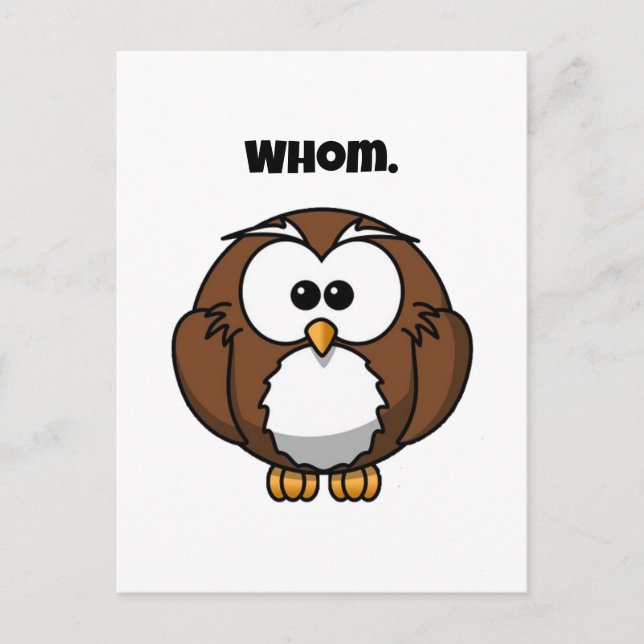 Postal Grammar Owl Personalizado gracioso para escritores (Anverso)