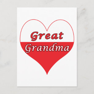 Postal Gran Abuela Corazón Polaco
