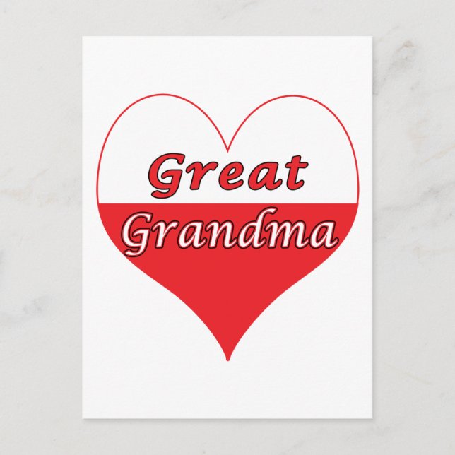 Postal Gran Abuela Corazón Polaco (Anverso)
