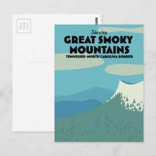 Postal Gran afiche de viaje de las montañas Smoky.