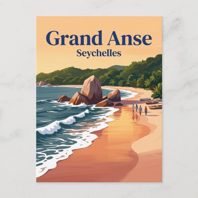 Postal Gran Anse, La Digue Seychelles (Anverso)