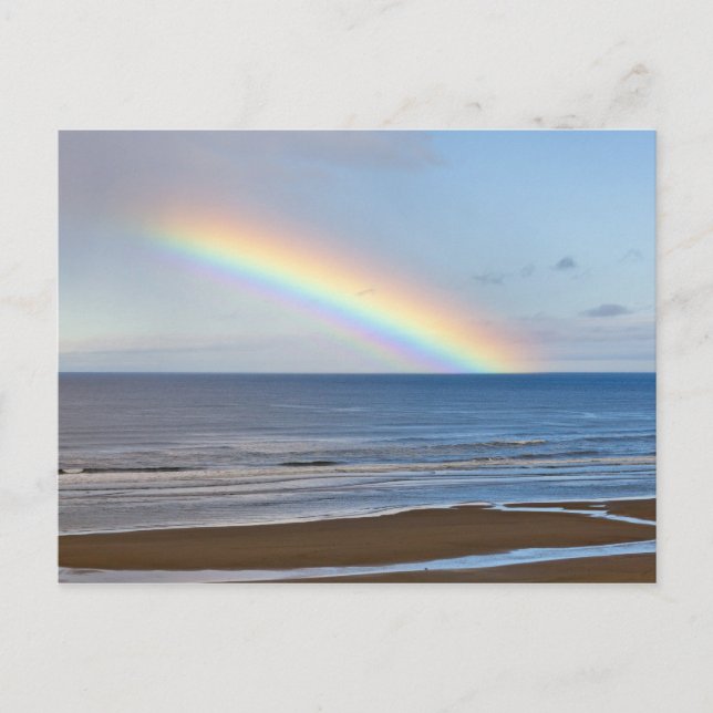 Postal Gran arco iris sobre el Océano Pacífico en (Anverso)