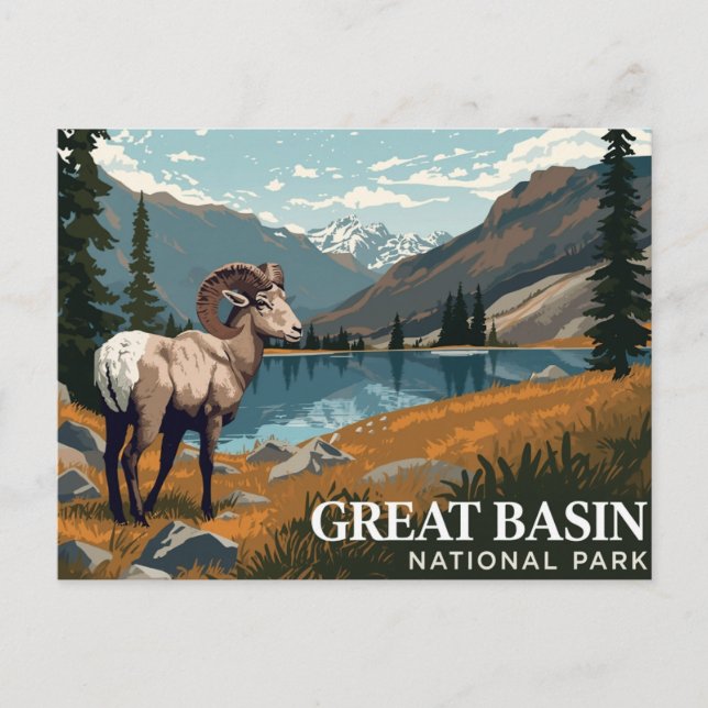Postal Gran Arte Antiguo de Borrego Cimarron de la Gran C (Anverso)