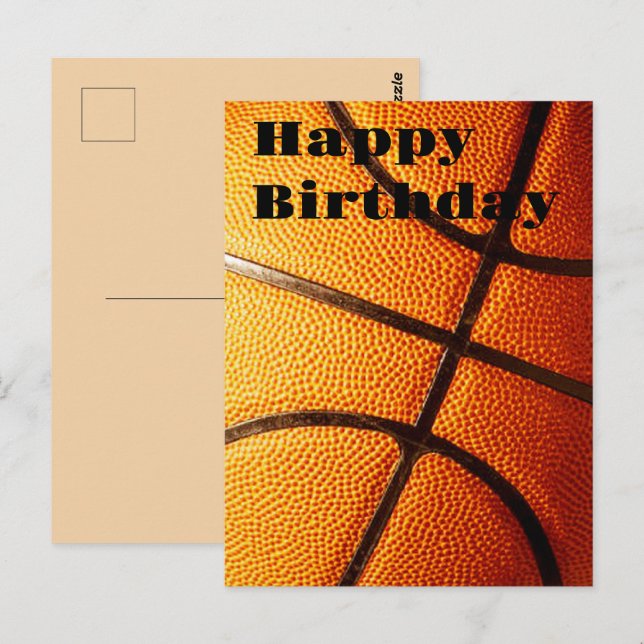 Postal Gran Baloncesto Naranja con Granos, Cumpleaños (Anverso / Reverso)