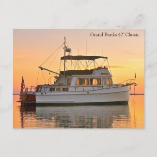 Postal Gran barco de arrastre al atardecer, clásico de 42