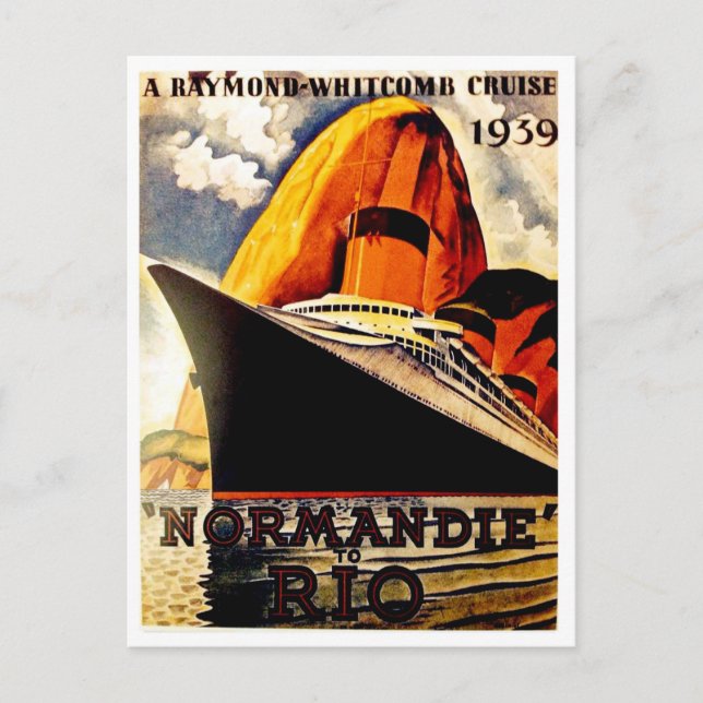 Postal Gran barco de crucero de Normandía a Río (Anverso)