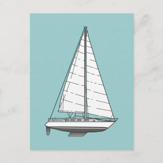 Postal Gran barco de vela: negro y blanco