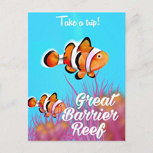 Postal Gran Barrera de arrecife Payaso personalizado post (Anverso)