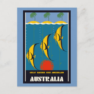 Postal Gran Barrera de Arrecifes Australia publicidad de 