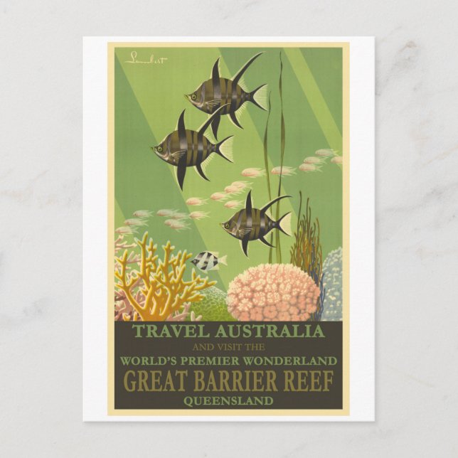 Postal Gran Barrera de Coral Pez Trópico, Australia (Anverso)