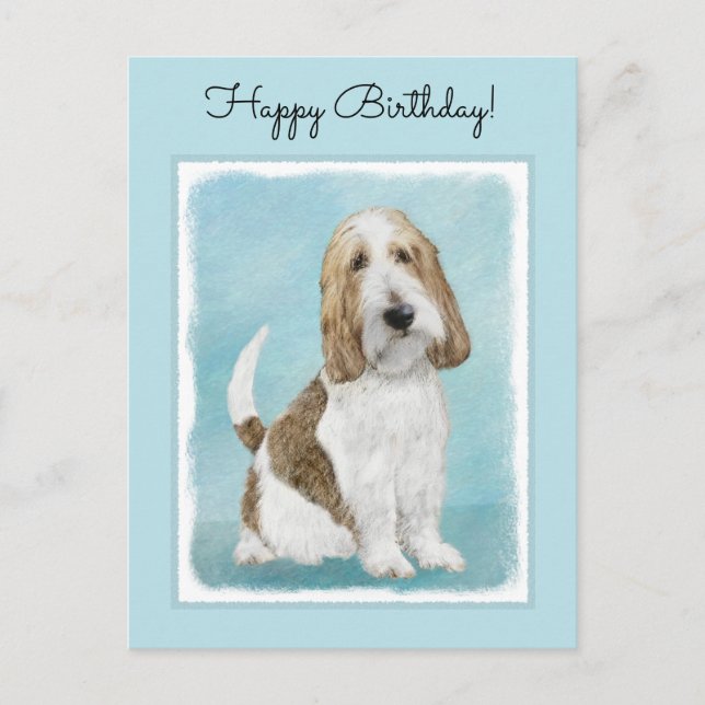 Postal Gran Basset Griffon Vendeen - Arte Perro Original (Anverso)