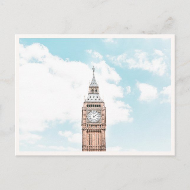 Postal Gran Ben Londres Inglaterra Parlamento Foto de Via (Anverso)