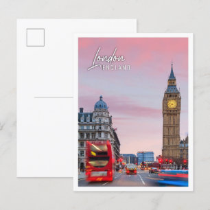 Postal Gran ben y las cámaras del parlamento Londres Ingl