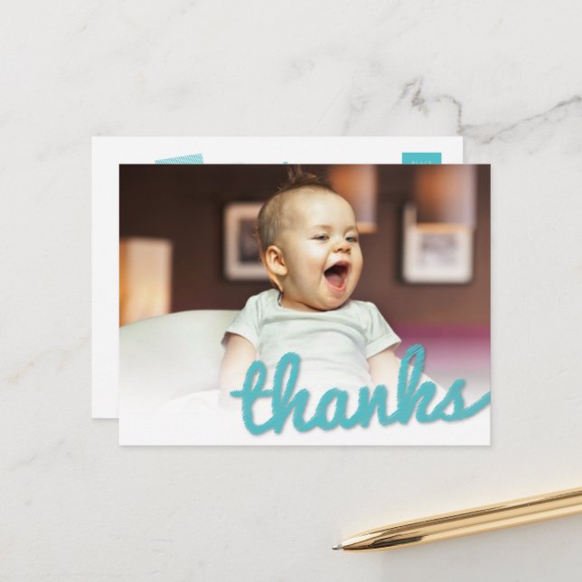 Postal Gran boceto gracias foto de cumpleaños de Boy grac (Anverso/Reverso In Situ)