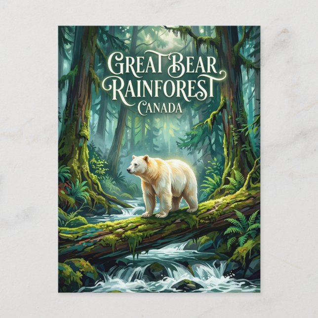 Postal Gran Bosque Lluvioso del Oso Canadá (Anverso)