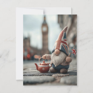 Postal Gran Bretaña con Union Jack Gorra y Teapot