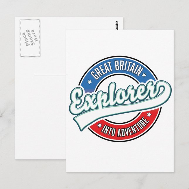 Postal Gran Bretaña Explorador en logo de aventura (Anverso / Reverso)