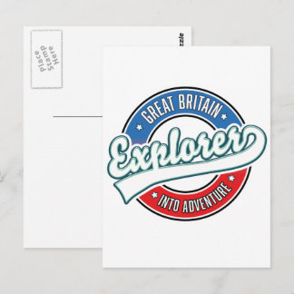 Postal Gran Bretaña Explorador en logo de aventura