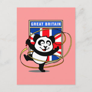 Postal Gran Bretaña Gimnasia Rítmica Panda