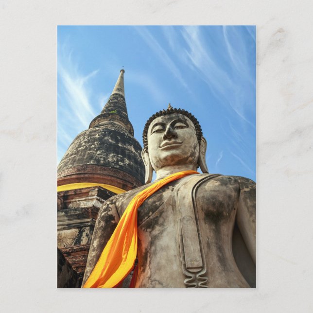 Postal Gran Buda en Ayutthaya, Tailandia (Anverso)