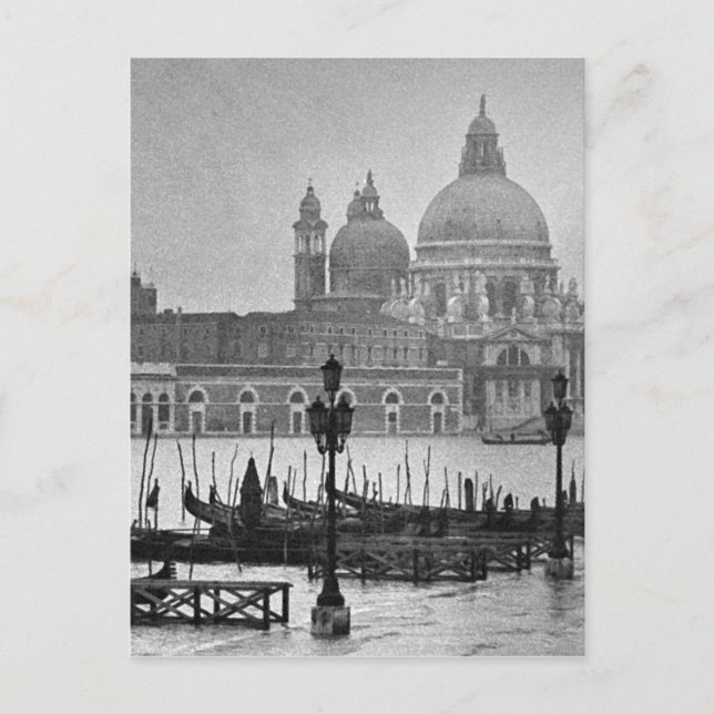 Postal Gran Canal Blanco Negro Venecia Italia Viajes (Anverso)