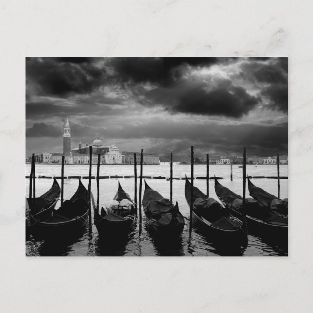 Postal Gran Canal Blanco Negro Venecia Italia Viajes (Anverso)