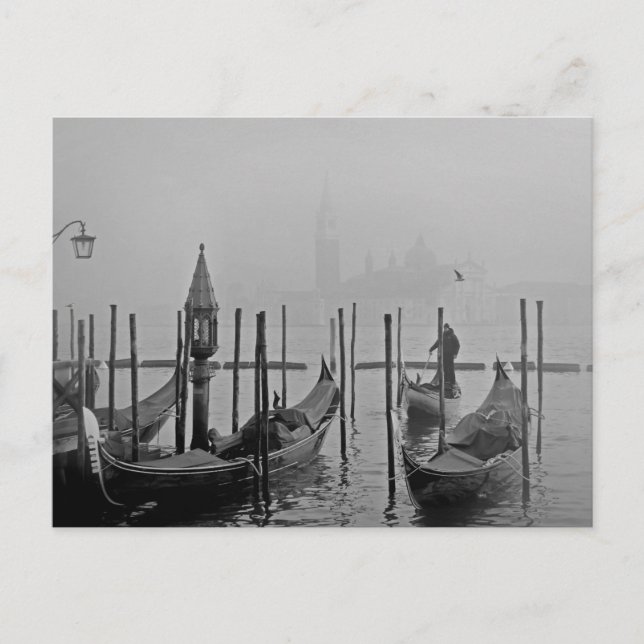 Postal Gran Canal Blanco Negro Venecia Italia Viajes (Anverso)