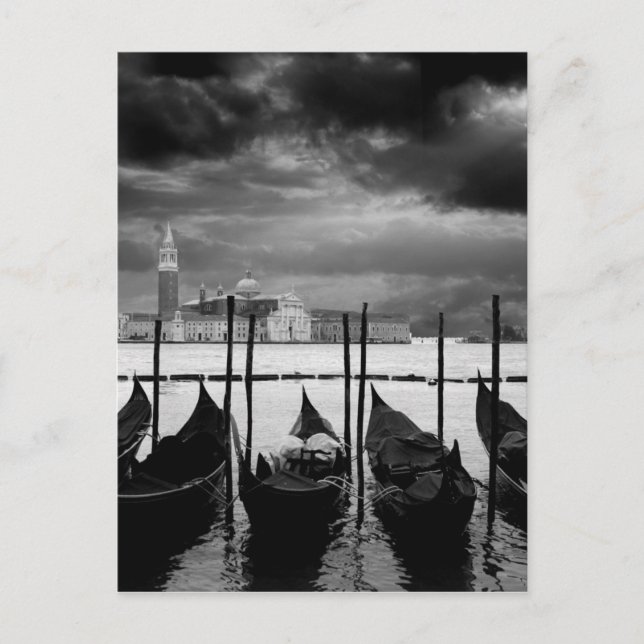 Postal Gran Canal Blanco Negro Venecia Italia Viajes (Anverso)