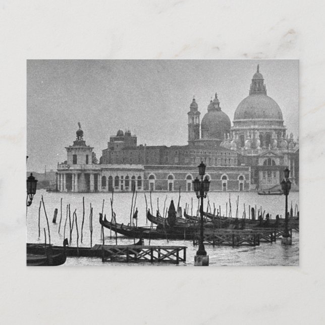 Postal Gran Canal Blanco Negro Venecia Italia Viajes (Anverso)