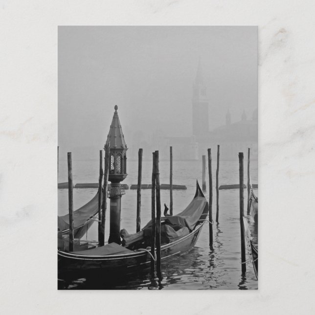 Postal Gran Canal Blanco Negro Venecia Italia Viajes (Anverso)