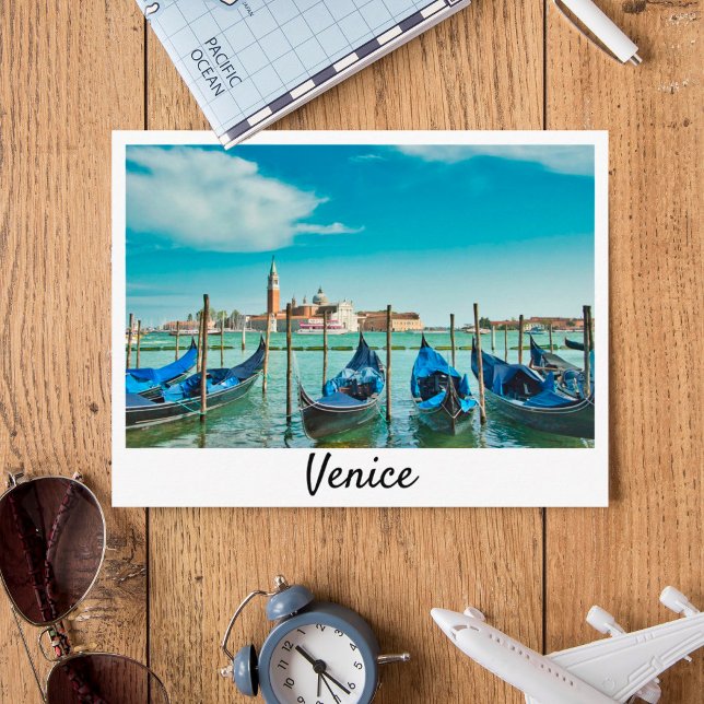 Postal Gran Canal de Venecia con góndolas icónicas azules (Subido por el creador)