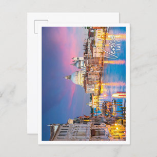 Postal Gran canal de venecia Italia con santa maria