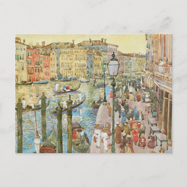 Postal Gran Canal de Venecia, por Maurice Prendergast (Anverso)