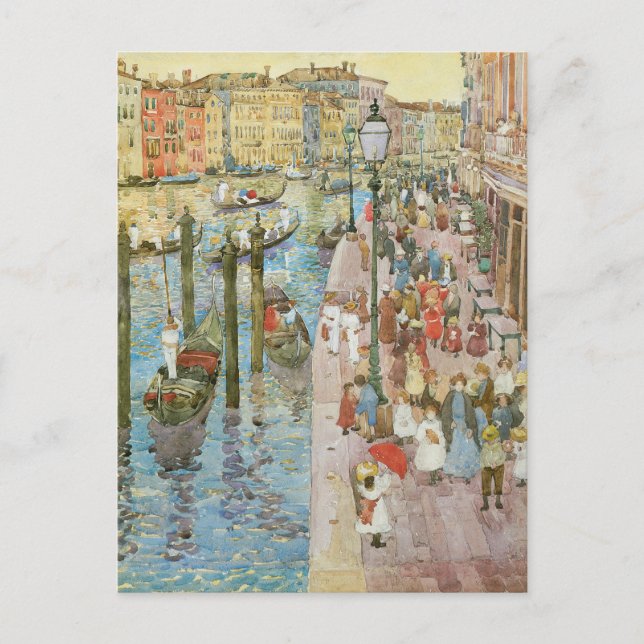 Postal Gran Canal de Venecia, por Maurice Prendergast (Anverso)