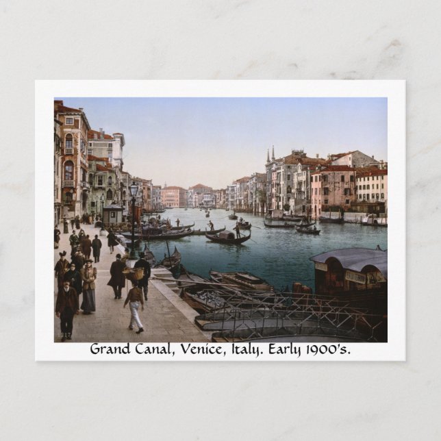 Postal Gran Canal Venecia c1900, Italia antigua (Anverso)