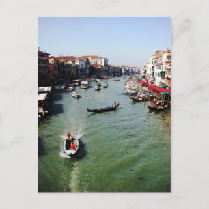 Postal Gran Canal, Venecia desde el puente de Rialto
