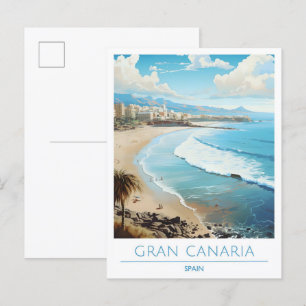 Postal Gran Canaria España Viaje de Vintage