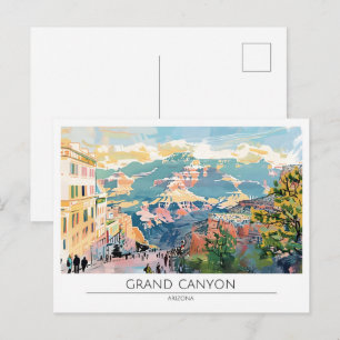 Postal Gran Cañón Arizona EE. UU. Arte Vintage Viajes