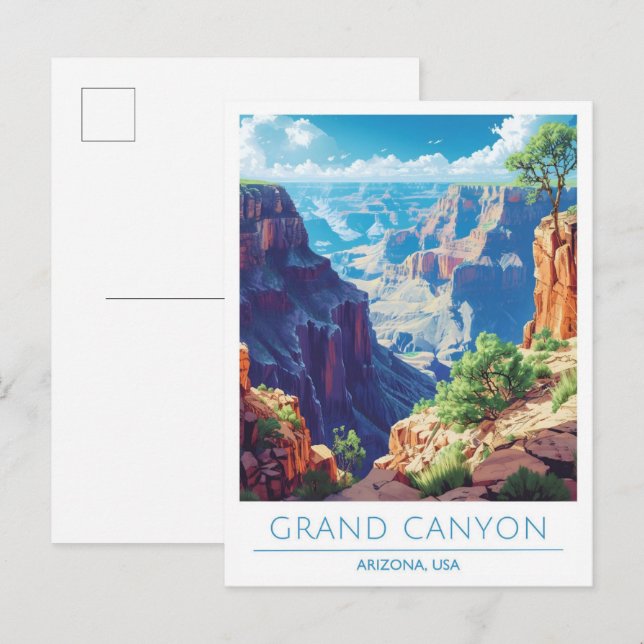 Postal Gran Cañón Arizona Estados Unidos Viajes de época (Anverso / Reverso)