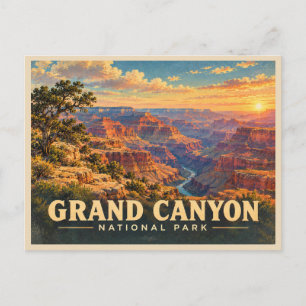 Postal Gran Cañón Paisaje de Viaje Vintage