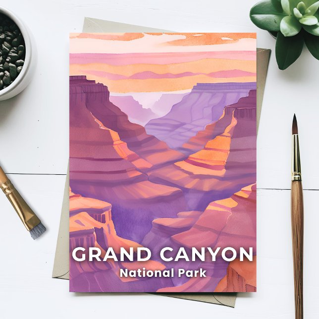 Postal Gran Cañón Parque Nacional Watercolor Travel (Subido por el creador)
