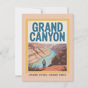 Postal Gran Cañón USA Retro Parque Nacional Senderista