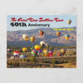 Postal Gran carrera de globos de Reno 40 aniversario