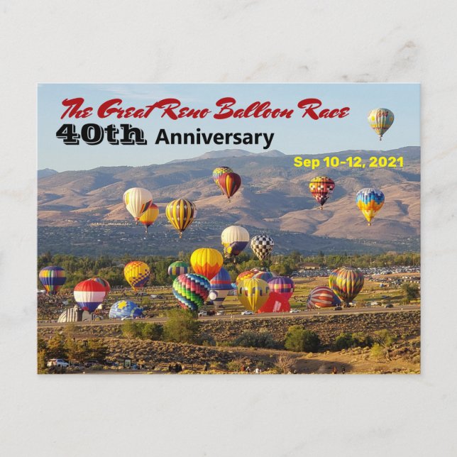 Postal Gran Carrera de Globos Reno 40 Aniversario (Anverso)