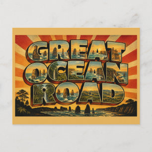 Postal Gran Carretera Oceánica Arte de Viaje Antiguo VIC