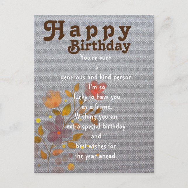 Postal Gran carta de cumpleaños (Anverso)